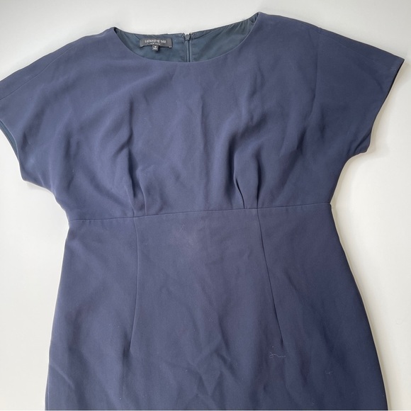 Lafayette 148 New York Navy Sheath Dress Size 10 - Picture 4 of 10